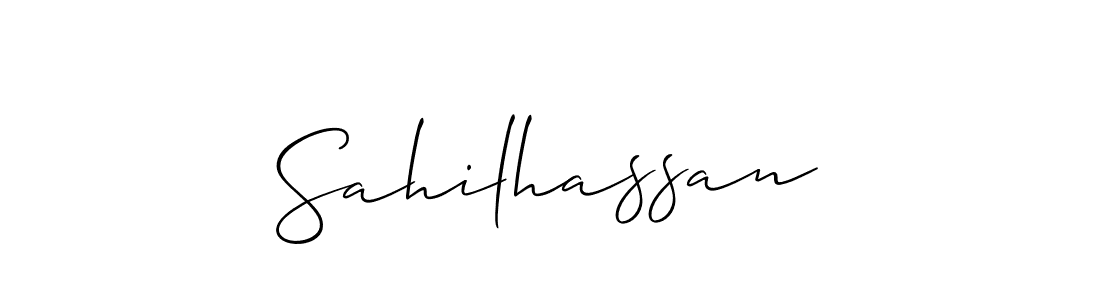 It looks lik you need a new signature style for name Sahilhassan. Design unique handwritten (Allison_Script) signature with our free signature maker in just a few clicks. Sahilhassan signature style 2 images and pictures png