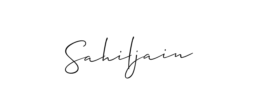Also You can easily find your signature by using the search form. We will create Sahiljain name handwritten signature images for you free of cost using Allison_Script sign style. Sahiljain signature style 2 images and pictures png