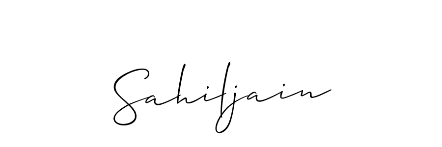 Also You can easily find your signature by using the search form. We will create Sahiljain name handwritten signature images for you free of cost using Allison_Script sign style. Sahiljain signature style 2 images and pictures png