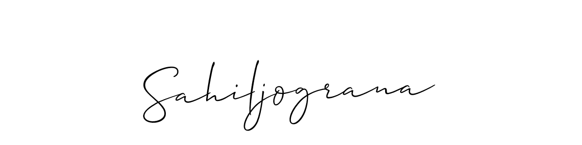 Create a beautiful signature design for name Sahiljograna. With this signature (Allison_Script) fonts, you can make a handwritten signature for free. Sahiljograna signature style 2 images and pictures png