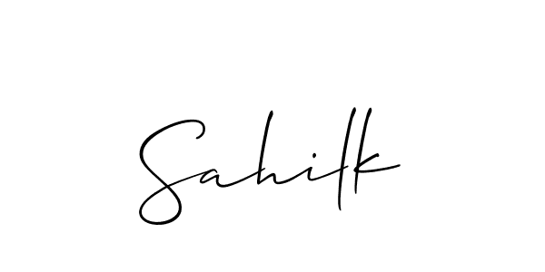 Also we have Sahilk name is the best signature style. Create professional handwritten signature collection using Allison_Script autograph style. Sahilk signature style 2 images and pictures png