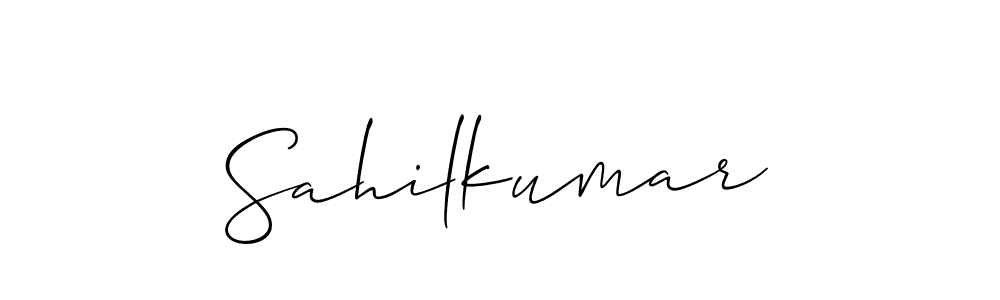 Also You can easily find your signature by using the search form. We will create Sahilkumar name handwritten signature images for you free of cost using Allison_Script sign style. Sahilkumar signature style 2 images and pictures png