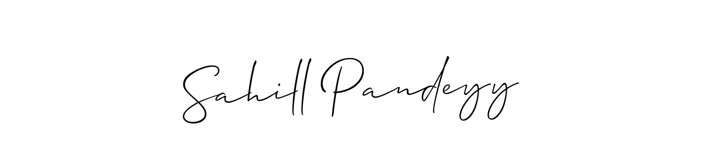 Create a beautiful signature design for name Sahill Pandeyy. With this signature (Allison_Script) fonts, you can make a handwritten signature for free. Sahill Pandeyy signature style 2 images and pictures png