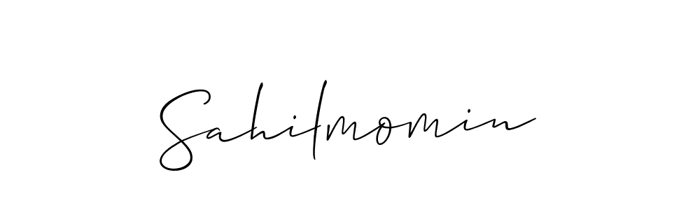 if you are searching for the best signature style for your name Sahilmomin. so please give up your signature search. here we have designed multiple signature styles  using Allison_Script. Sahilmomin signature style 2 images and pictures png