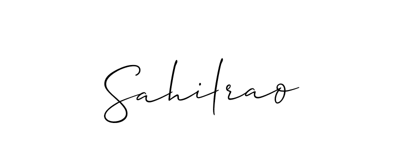 if you are searching for the best signature style for your name Sahilrao. so please give up your signature search. here we have designed multiple signature styles  using Allison_Script. Sahilrao signature style 2 images and pictures png