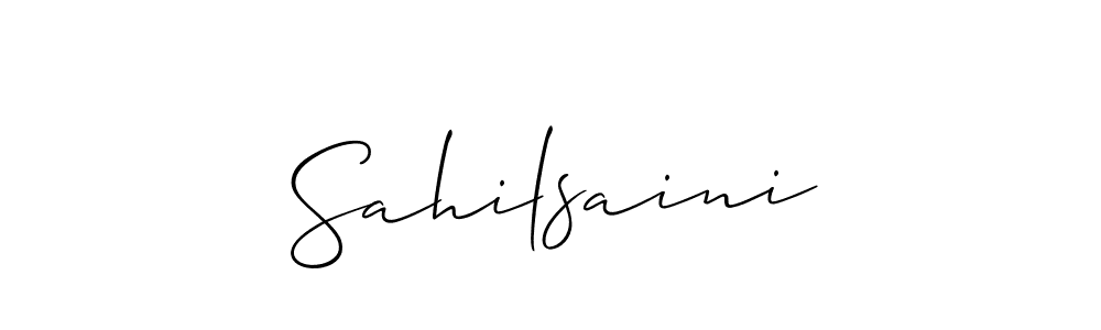 Allison_Script is a professional signature style that is perfect for those who want to add a touch of class to their signature. It is also a great choice for those who want to make their signature more unique. Get Sahilsaini name to fancy signature for free. Sahilsaini signature style 2 images and pictures png