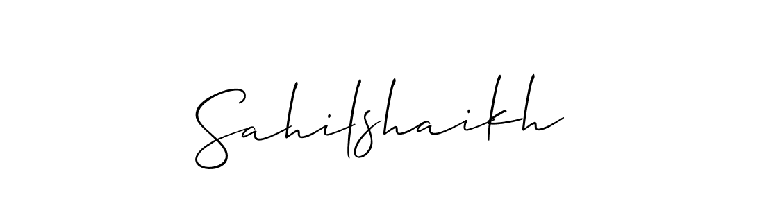 How to make Sahilshaikh name signature. Use Allison_Script style for creating short signs online. This is the latest handwritten sign. Sahilshaikh signature style 2 images and pictures png