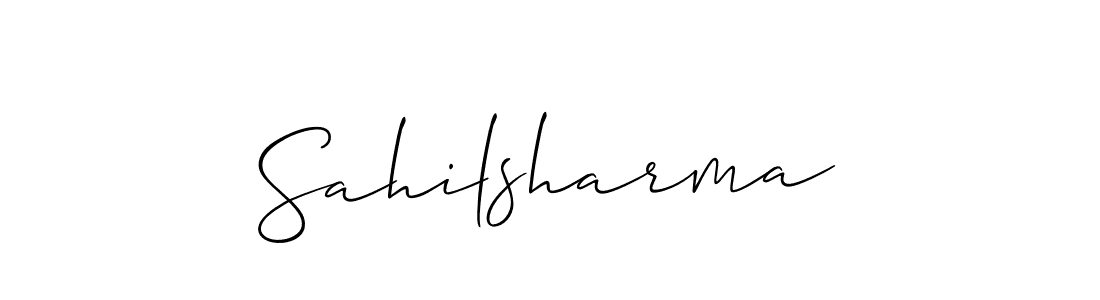 How to make Sahilsharma name signature. Use Allison_Script style for creating short signs online. This is the latest handwritten sign. Sahilsharma signature style 2 images and pictures png