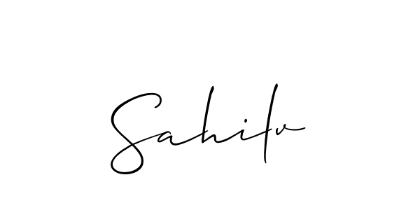 How to make Sahilv name signature. Use Allison_Script style for creating short signs online. This is the latest handwritten sign. Sahilv signature style 2 images and pictures png