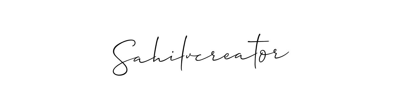 The best way (Allison_Script) to make a short signature is to pick only two or three words in your name. The name Sahilvcreator include a total of six letters. For converting this name. Sahilvcreator signature style 2 images and pictures png