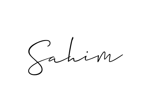 Use a signature maker to create a handwritten signature online. With this signature software, you can design (Allison_Script) your own signature for name Sahim. Sahim signature style 2 images and pictures png