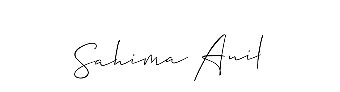 Make a short Sahima Anil signature style. Manage your documents anywhere anytime using Allison_Script. Create and add eSignatures, submit forms, share and send files easily. Sahima Anil signature style 2 images and pictures png