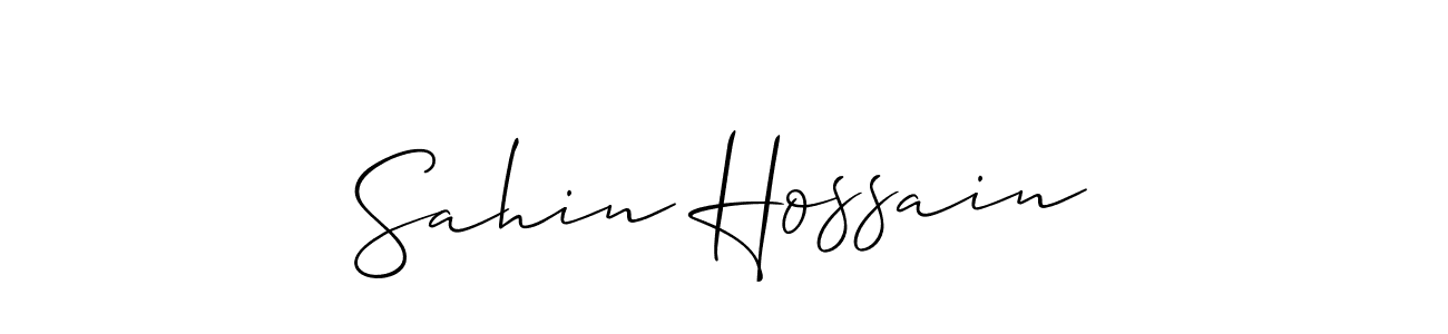 How to make Sahin Hossain name signature. Use Allison_Script style for creating short signs online. This is the latest handwritten sign. Sahin Hossain signature style 2 images and pictures png