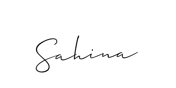 Design your own signature with our free online signature maker. With this signature software, you can create a handwritten (Allison_Script) signature for name Sahina. Sahina signature style 2 images and pictures png