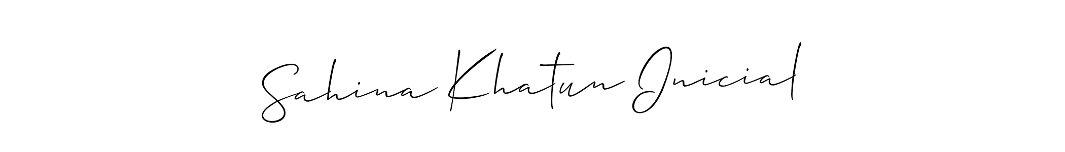 Design your own signature with our free online signature maker. With this signature software, you can create a handwritten (Allison_Script) signature for name Sahina Khatun Inicial. Sahina Khatun Inicial signature style 2 images and pictures png
