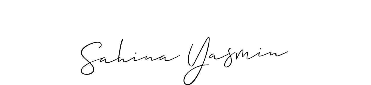 It looks lik you need a new signature style for name Sahina Yasmin. Design unique handwritten (Allison_Script) signature with our free signature maker in just a few clicks. Sahina Yasmin signature style 2 images and pictures png