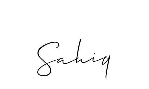 Design your own signature with our free online signature maker. With this signature software, you can create a handwritten (Allison_Script) signature for name Sahiq. Sahiq signature style 2 images and pictures png