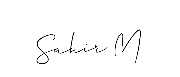 Also You can easily find your signature by using the search form. We will create Sahir M name handwritten signature images for you free of cost using Allison_Script sign style. Sahir M signature style 2 images and pictures png