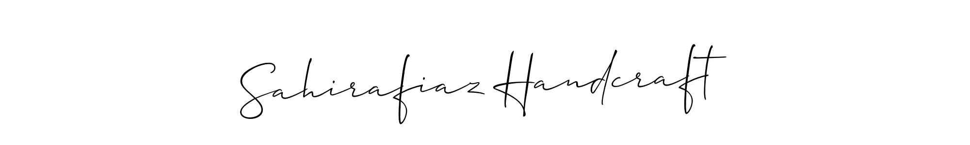 Similarly Allison_Script is the best handwritten signature design. Signature creator online .You can use it as an online autograph creator for name Sahirafiaz Handcraft. Sahirafiaz Handcraft signature style 2 images and pictures png