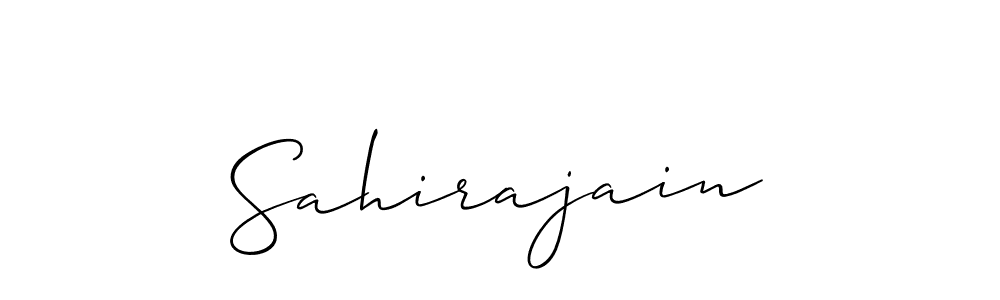 Make a beautiful signature design for name Sahirajain. With this signature (Allison_Script) style, you can create a handwritten signature for free. Sahirajain signature style 2 images and pictures png