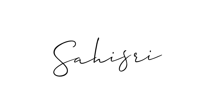 Use a signature maker to create a handwritten signature online. With this signature software, you can design (Allison_Script) your own signature for name Sahisri. Sahisri signature style 2 images and pictures png