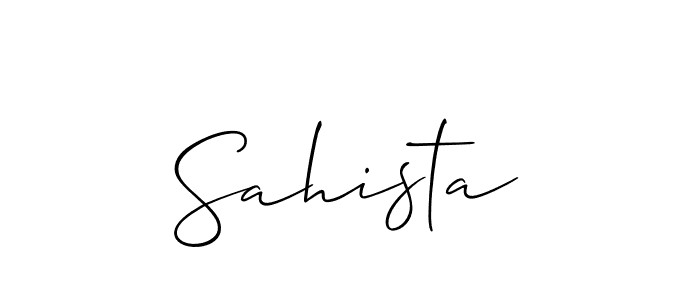 Create a beautiful signature design for name Sahista. With this signature (Allison_Script) fonts, you can make a handwritten signature for free. Sahista signature style 2 images and pictures png