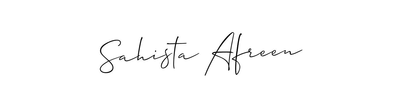 Use a signature maker to create a handwritten signature online. With this signature software, you can design (Allison_Script) your own signature for name Sahista Afreen. Sahista Afreen signature style 2 images and pictures png