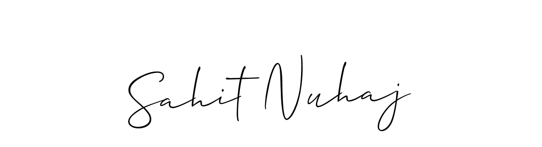 Sahit Nuhaj stylish signature style. Best Handwritten Sign (Allison_Script) for my name. Handwritten Signature Collection Ideas for my name Sahit Nuhaj. Sahit Nuhaj signature style 2 images and pictures png