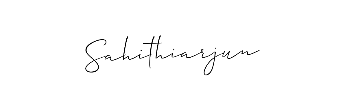 Create a beautiful signature design for name Sahithiarjun. With this signature (Allison_Script) fonts, you can make a handwritten signature for free. Sahithiarjun signature style 2 images and pictures png