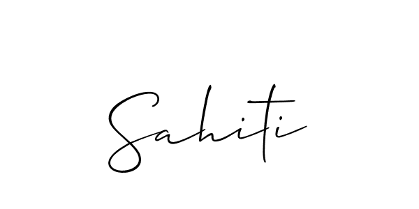 Design your own signature with our free online signature maker. With this signature software, you can create a handwritten (Allison_Script) signature for name Sahiti. Sahiti signature style 2 images and pictures png