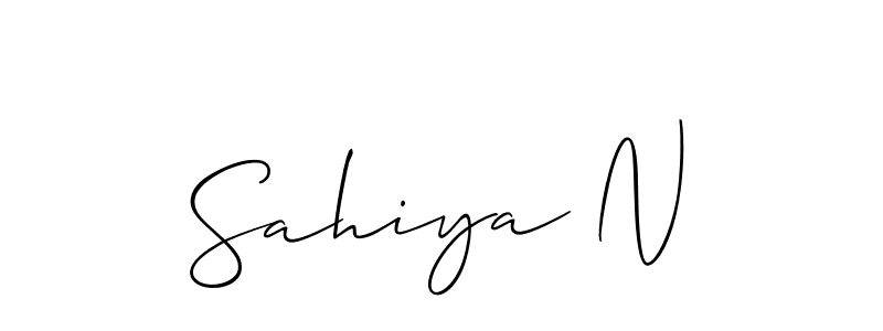 Make a beautiful signature design for name Sahiya N. With this signature (Allison_Script) style, you can create a handwritten signature for free. Sahiya N signature style 2 images and pictures png