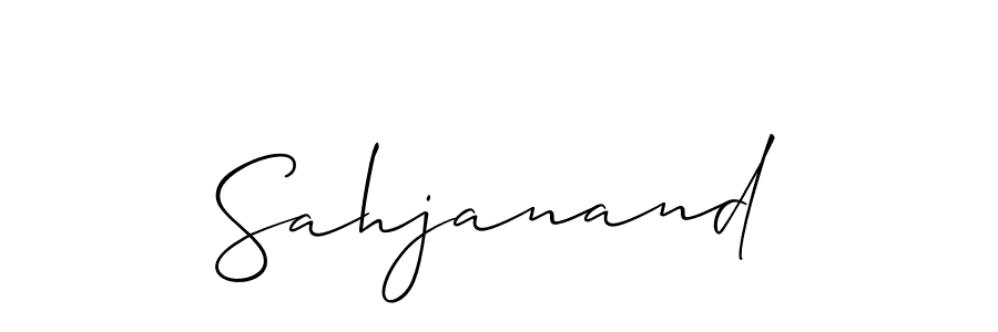 Allison_Script is a professional signature style that is perfect for those who want to add a touch of class to their signature. It is also a great choice for those who want to make their signature more unique. Get Sahjanand name to fancy signature for free. Sahjanand signature style 2 images and pictures png
