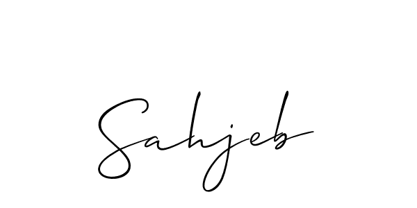 Sahjeb stylish signature style. Best Handwritten Sign (Allison_Script) for my name. Handwritten Signature Collection Ideas for my name Sahjeb. Sahjeb signature style 2 images and pictures png