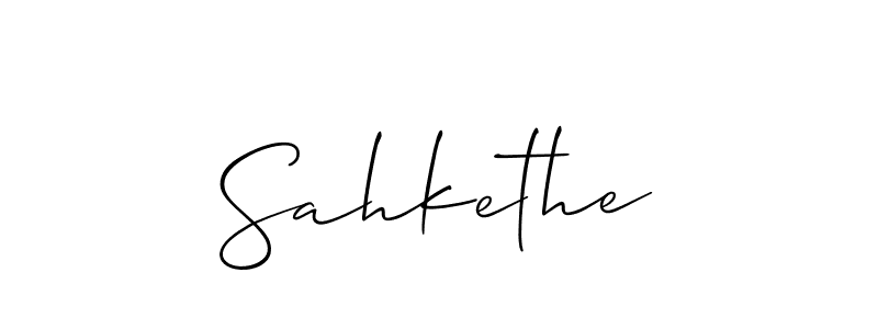 How to make Sahkethe signature? Allison_Script is a professional autograph style. Create handwritten signature for Sahkethe name. Sahkethe signature style 2 images and pictures png