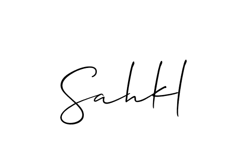 Also we have Sahkl name is the best signature style. Create professional handwritten signature collection using Allison_Script autograph style. Sahkl signature style 2 images and pictures png