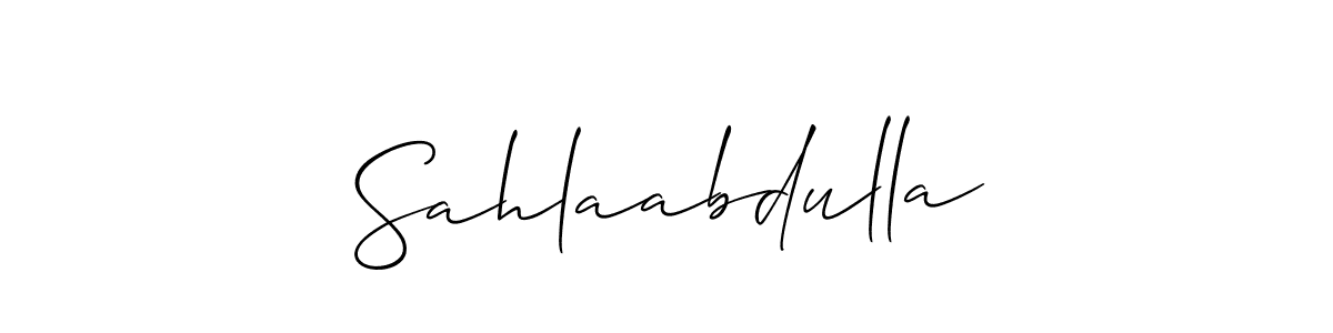 Use a signature maker to create a handwritten signature online. With this signature software, you can design (Allison_Script) your own signature for name Sahlaabdulla. Sahlaabdulla signature style 2 images and pictures png