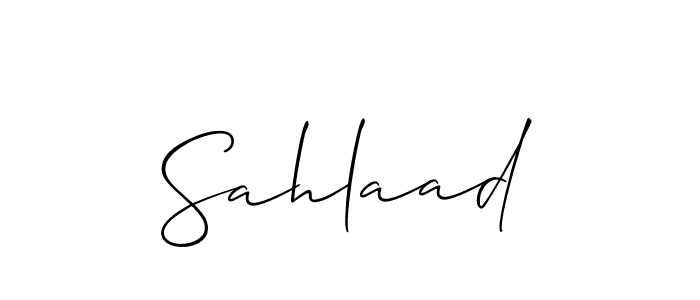 How to make Sahlaad name signature. Use Allison_Script style for creating short signs online. This is the latest handwritten sign. Sahlaad signature style 2 images and pictures png