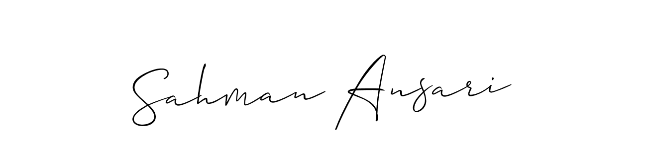 if you are searching for the best signature style for your name Sahman Ansari. so please give up your signature search. here we have designed multiple signature styles  using Allison_Script. Sahman Ansari signature style 2 images and pictures png