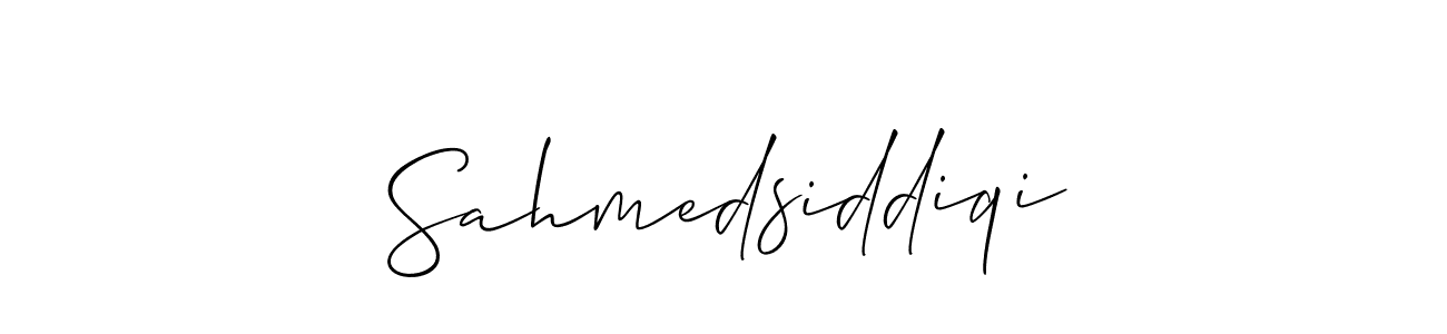 Use a signature maker to create a handwritten signature online. With this signature software, you can design (Allison_Script) your own signature for name Sahmedsiddiqi. Sahmedsiddiqi signature style 2 images and pictures png