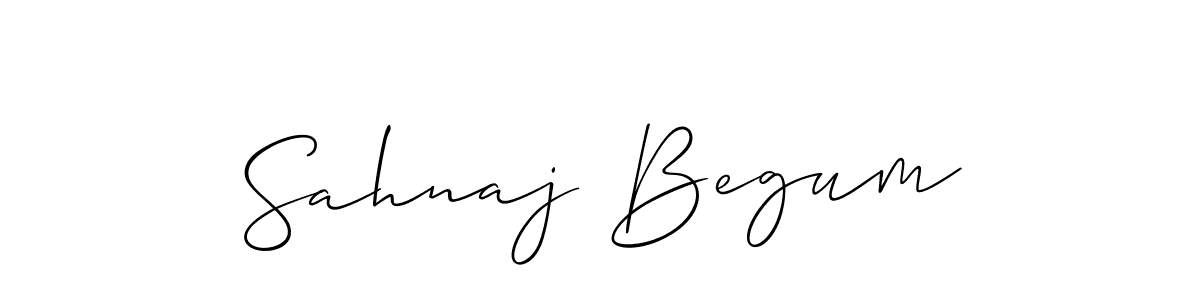 The best way (Allison_Script) to make a short signature is to pick only two or three words in your name. The name Sahnaj Begum include a total of six letters. For converting this name. Sahnaj Begum signature style 2 images and pictures png