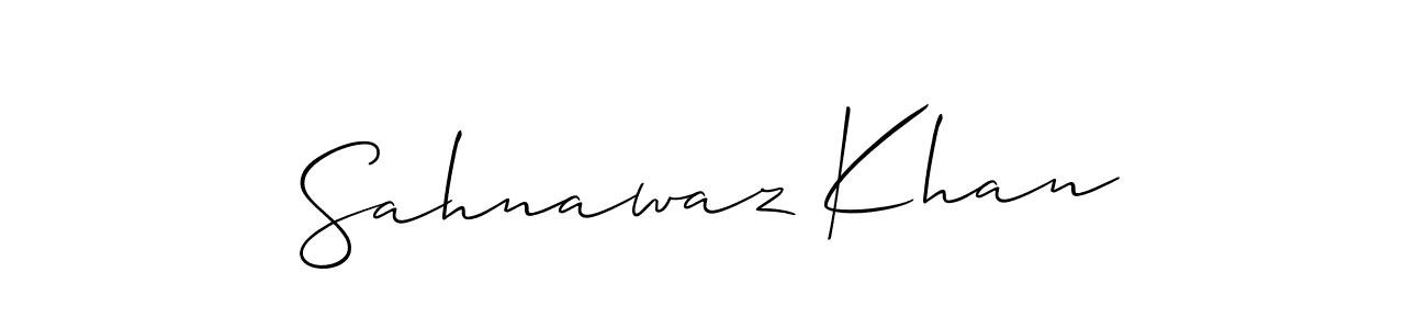 Use a signature maker to create a handwritten signature online. With this signature software, you can design (Allison_Script) your own signature for name Sahnawaz Khan. Sahnawaz Khan signature style 2 images and pictures png