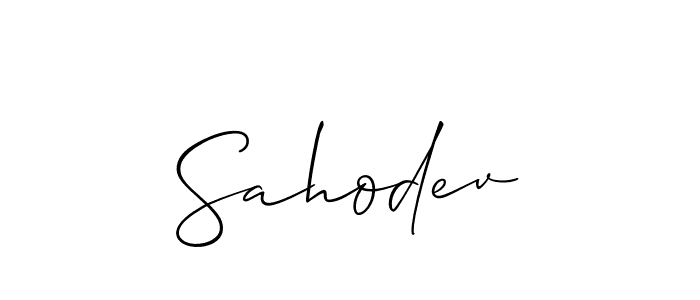 Once you've used our free online signature maker to create your best signature Allison_Script style, it's time to enjoy all of the benefits that Sahodev name signing documents. Sahodev signature style 2 images and pictures png