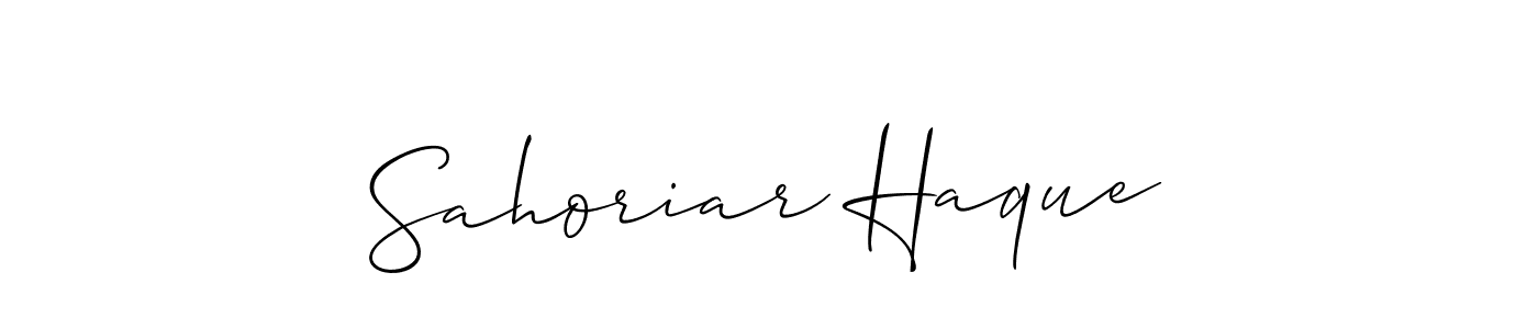 if you are searching for the best signature style for your name Sahoriar Haque. so please give up your signature search. here we have designed multiple signature styles  using Allison_Script. Sahoriar Haque signature style 2 images and pictures png