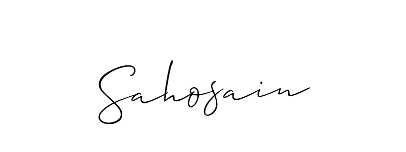 The best way (Allison_Script) to make a short signature is to pick only two or three words in your name. The name Sahosain include a total of six letters. For converting this name. Sahosain signature style 2 images and pictures png