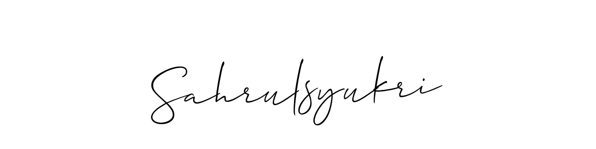 Also You can easily find your signature by using the search form. We will create Sahrulsyukri name handwritten signature images for you free of cost using Allison_Script sign style. Sahrulsyukri signature style 2 images and pictures png