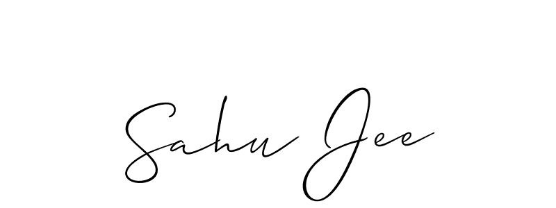 You should practise on your own different ways (Allison_Script) to write your name (Sahu Jee) in signature. don't let someone else do it for you. Sahu Jee signature style 2 images and pictures png