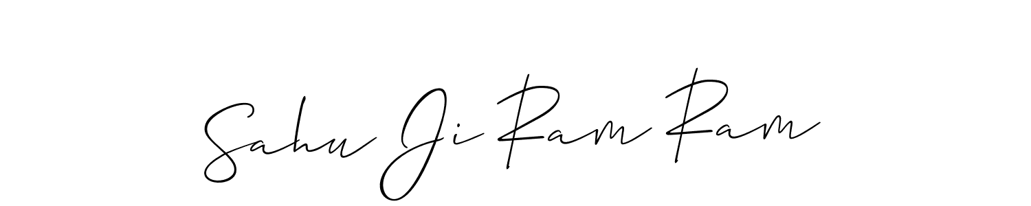 How to make Sahu Ji Ram Ram name signature. Use Allison_Script style for creating short signs online. This is the latest handwritten sign. Sahu Ji Ram Ram signature style 2 images and pictures png