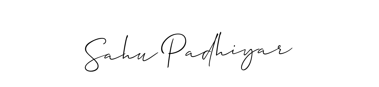 How to make Sahu Padhiyar signature? Allison_Script is a professional autograph style. Create handwritten signature for Sahu Padhiyar name. Sahu Padhiyar signature style 2 images and pictures png