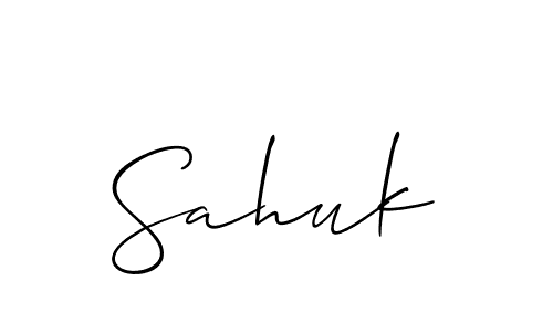 How to Draw Sahuk signature style? Allison_Script is a latest design signature styles for name Sahuk. Sahuk signature style 2 images and pictures png