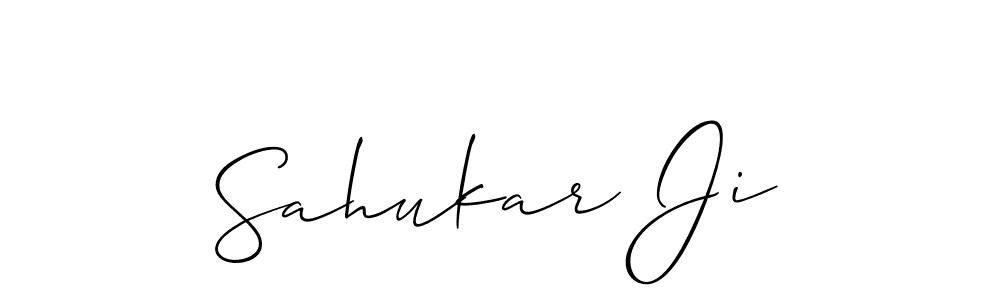 if you are searching for the best signature style for your name Sahukar Ji. so please give up your signature search. here we have designed multiple signature styles  using Allison_Script. Sahukar Ji signature style 2 images and pictures png